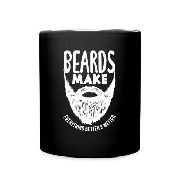 Bartpflege Bart Liebhaber Männer Bart - Tasse einfarbig - Schwarz - Vorne