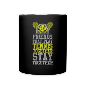 Funny Tennis Player Racket Friends - Full Colour Mug - black - Front