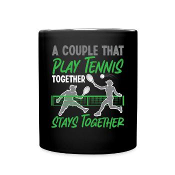 Funny Tennis Player Racket Couple - Tasse einfarbig - Schwarz - Vorne
