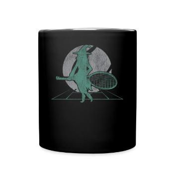 Funny Tennis Player Racket - Tasse einfarbig - Schwarz - Vorne