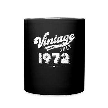 Vintage since July 1972 Geburtstag Geschenk - Tasse einfarbig - Schwarz - Vorne