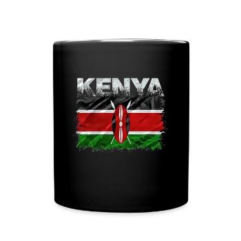 Kenia - Tasse einfarbig - Schwarz - Vorne