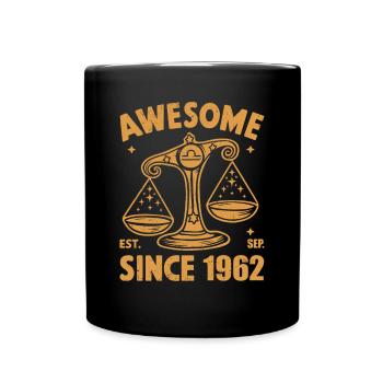 Awesome Since 1962 Libra Birthday - Full Colour Mug - black - Front