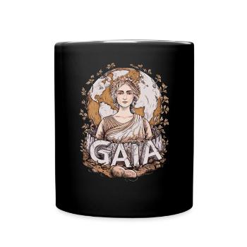 Gaia Earth Goddess Nature Inspired Greek Artwork - Full Colour Mug - black - Front