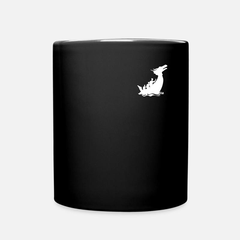 Drachenboot Logo Emblem Team Paddler Trommler - Tasse einfarbig - Schwarz