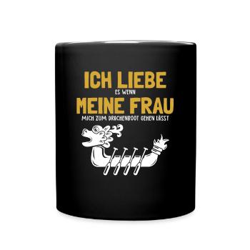 Ich liebe meine Frau Drachenboot Paddler Drummer - Full Colour Mug - black - Front