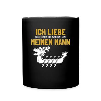 Ich liebe meinen Mann Drachenboot Team Paddler - Full Colour Mug - black - Front
