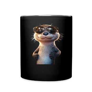 Loutre Loutre de mer Loutre Loutre Martre amour Loutre mignonne - Mug uni - noir - Devant