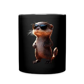 Loutre Loutre de mer Loutre Loutre Martre amour Loutre mignonne - Mug uni - noir - Devant
