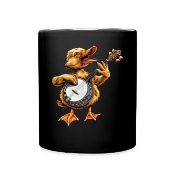 Ducks Farm Animal Farmer Bluegrass Banjo Player - Full Colour Mug - black - Front