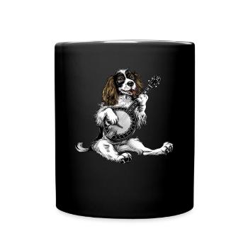 Anglais Springer Spaniel Chien Bluegrass Banjo Spie - Mug uni - noir - Devant