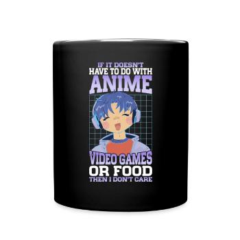 Anime Video Games or Food Manga Otaku Japanese - Full Colour Mug - black - Front