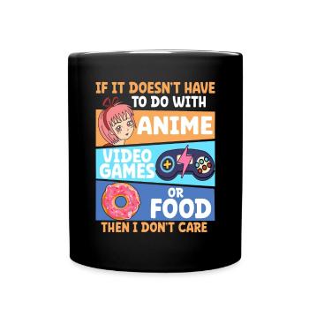 Anime Video Games or Food Manga Otaku Japanese - Full Colour Mug - black - Front