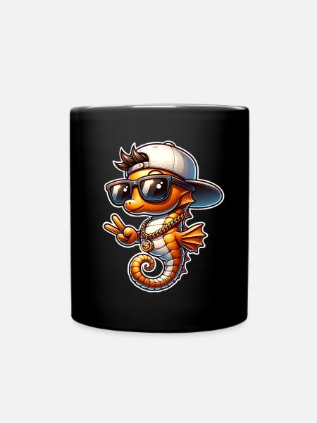 Seepferd Cool - Tasse einfarbig - Schwarz