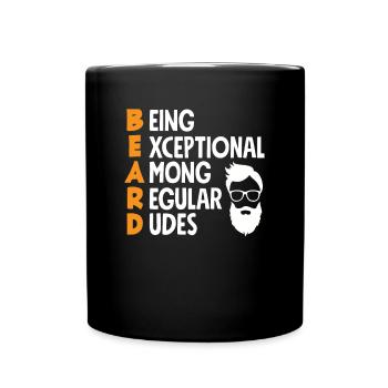 Bartpflege Bart Liebhaber Männer Bart - Tasse einfarbig - Schwarz - Vorne