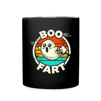 Lustiger Geist furzt – Halloween Spaß - Tasse einfarbig - Schwarz - Vorne