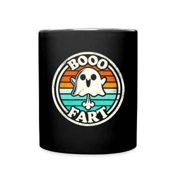 Lustiger Geist furzt – Halloween Spaß - Tasse einfarbig - Schwarz - Vorne