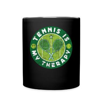 Drôle de joueur de tennis Raquette Tennis - Mug uni - noir - Devant