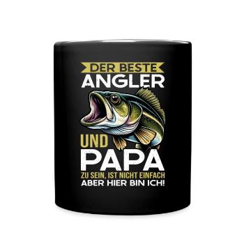 Angler Dad Fishing Rod Funny Father's Day Fisherman - Full Colour Mug - black - Front