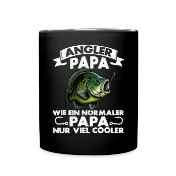 Angler Dad Fishing Rod Funny Father's Day Fisherman - Full Colour Mug - black - Front