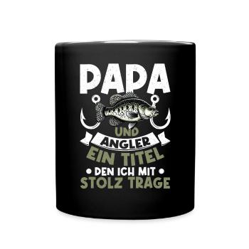 Angler Dad Fishing Rod Funny Father's Day Fisherman - Full Colour Mug - black - Front