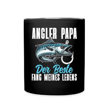 Angler Dad Fishing Rod Funny Father's Day Fisherman - Full Colour Mug - black - Front