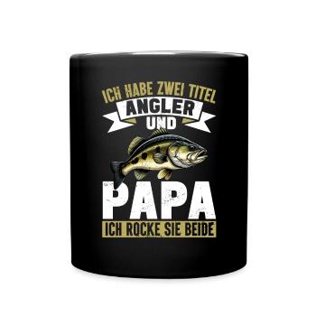 Angler Dad Fishing Rod Funny Father's Day Fisherman - Full Colour Mug - black - Front
