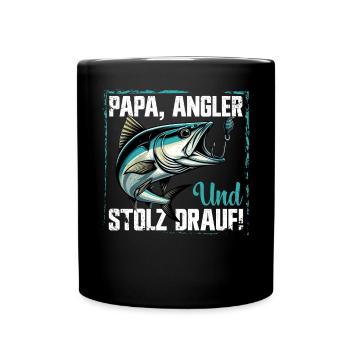 Angler Dad Fishing Rod Funny Father's Day Fisherman - Full Colour Mug - black - Front