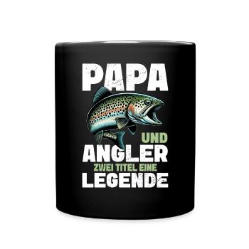 Angler Dad Fishing Rod Funny Father's Day Fisherman - Full Colour Mug - black - Front