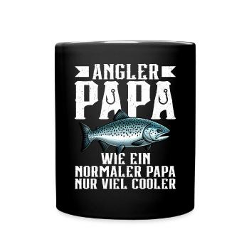 Angler Dad Fishing Rod Funny Father's Day Fisherman - Full Colour Mug - black - Front