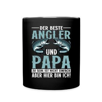 Angler Dad Fishing Rod Funny Father's Day Fisherman - Full Colour Mug - black - Front