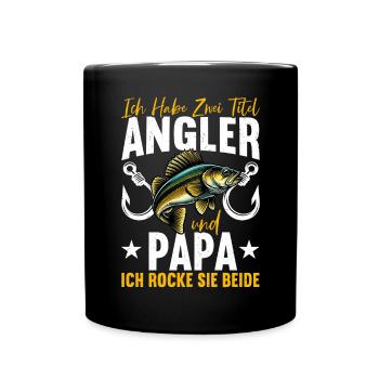 Angler Dad Fishing Rod Funny Father's Day Fisherman - Full Colour Mug - black - Front
