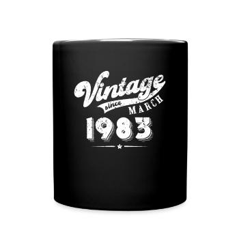 Vintage since March 1983 Geburtstag Geschenk - Tasse einfarbig - Schwarz - Vorne
