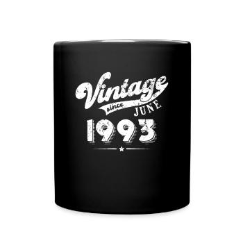 Vintage since June 1993 Geburtstag Geschenk - Tasse einfarbig - Schwarz - Vorne