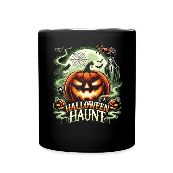 Kürbisparade: Halloween Spruch - Tasse einfarbig - Schwarz - Vorne