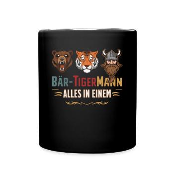 L’ours, le tigre, l’homme – tout en un seul regard puissant - Mug uni - noir - Devant