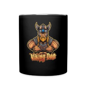 Vatertag Wikinger Papa - Tasse einfarbig - Schwarz - Vorne