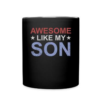 Großartig wie mein Sohn - Tasse einfarbig - Schwarz - Vorne