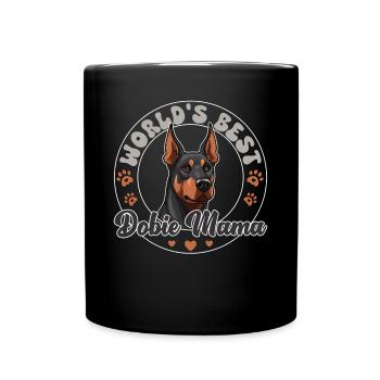Doberman Pinscher Dog Dobie Mama - Tasse einfarbig - Schwarz - Vorne