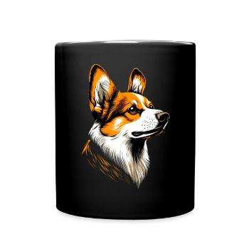 Corgi Welsh Corgi Cardigan Dog Cute Welsh Corgi - Full Colour Mug - black - Front