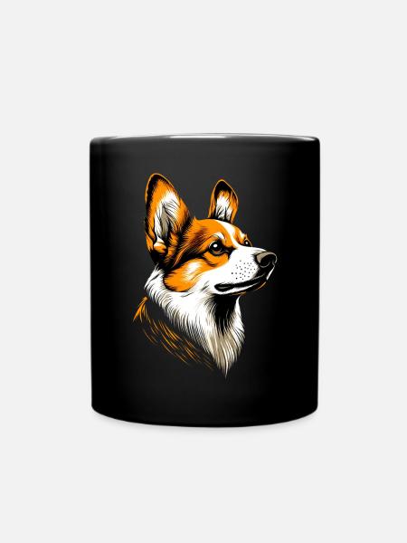 Corgi Welsh Corgi Cardigan Hund Süß Waliser Corgis - Tasse einfarbig - Schwarz
