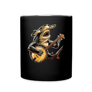 Hammerhai Meerestier Bluegrass Banjospieler - Tasse einfarbig - Schwarz - Vorne