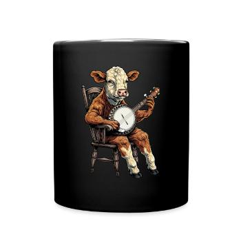 Hereford-Rinderzüchter, Bluegrass-Banjospieler - Tasse einfarbig - Schwarz - Vorne