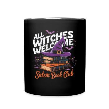 All Witches Welcome Salem Book Club – Hexen Style - Full Colour Mug - black - Front
