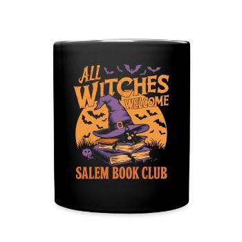 All Witches Welcome Salem Book Club – Hexen Style - Full Colour Mug - black - Front