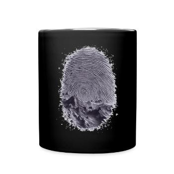 Fingerabdruck der Berge Kunstwerk - Tasse einfarbig - Schwarz - Vorne