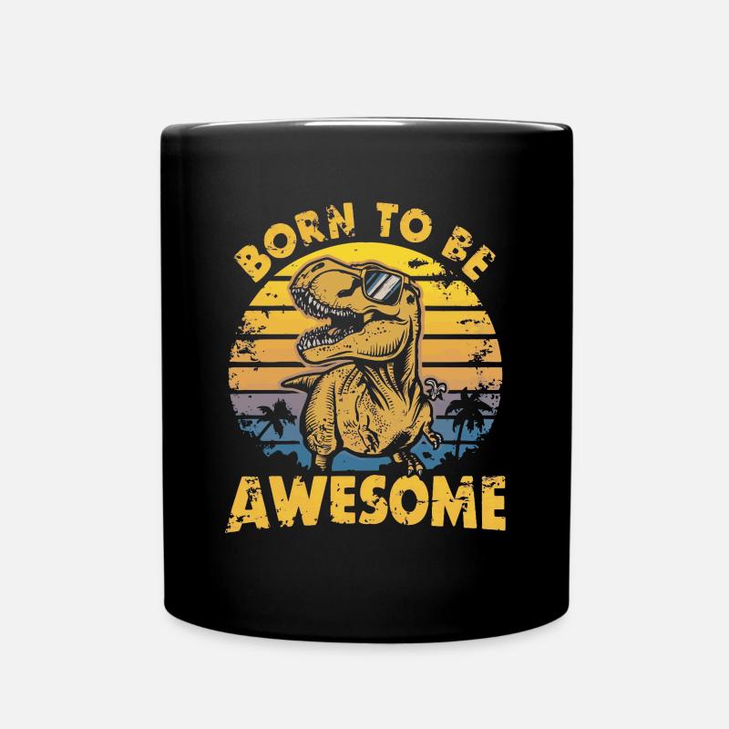 Born to Be Awesome Dinosaur Look rétro - Mug uni - noir