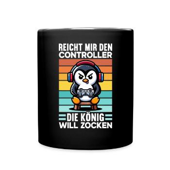 Hands me the controller, the queen wants to play - Full Colour Mug - black - Front