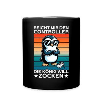 Hands me the controller, the queen wants to play - Full Colour Mug - black - Front