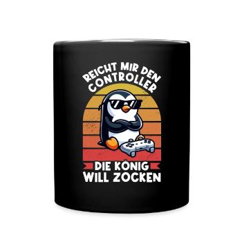Hands me the controller, the queen wants to play - Full Colour Mug - black - Front